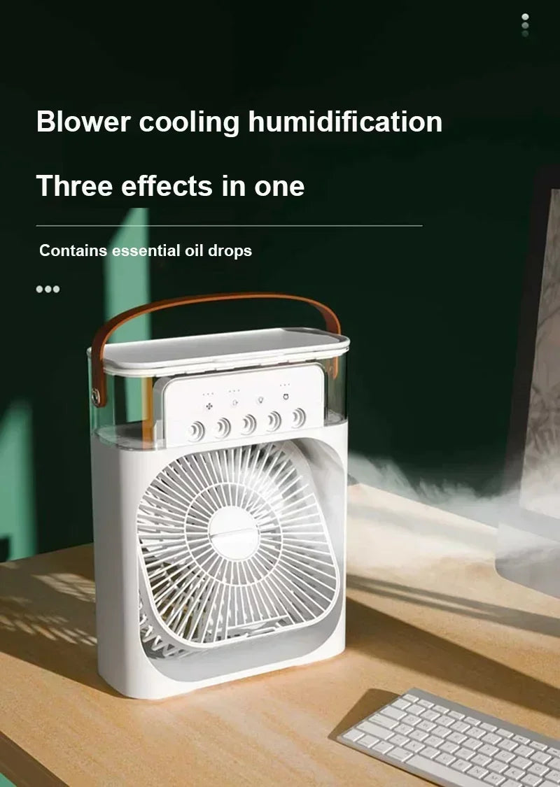 3 In 1 Fan AIr Conditioner Household Small Air Cooler LED Night Light Portable Air Adjustment Fan Office Home Fan New